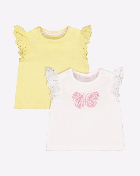 Mothercare Pack of 2 T-shirts with Butterfly Sleeves