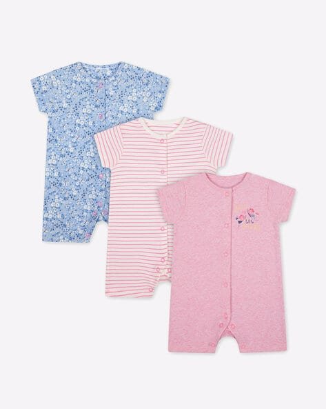Mothercare Pack of 3 Printed Rompers