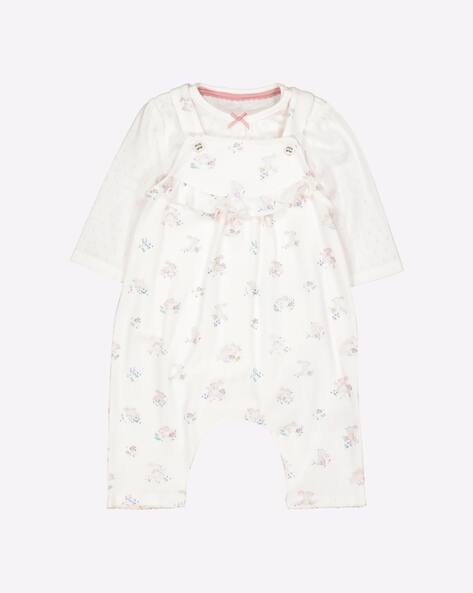 Mothercare Printed Knit Dungaree & Bodysuit Set