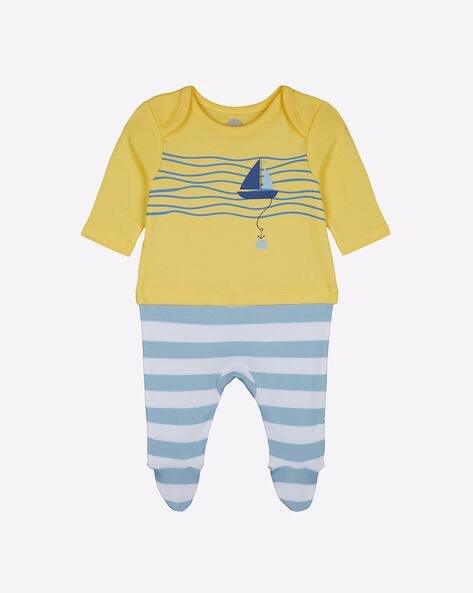 Mothercare Printed Romper with Envelope Neckline