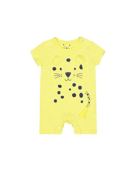 Mothercare Printed Rompers with Button Closure
