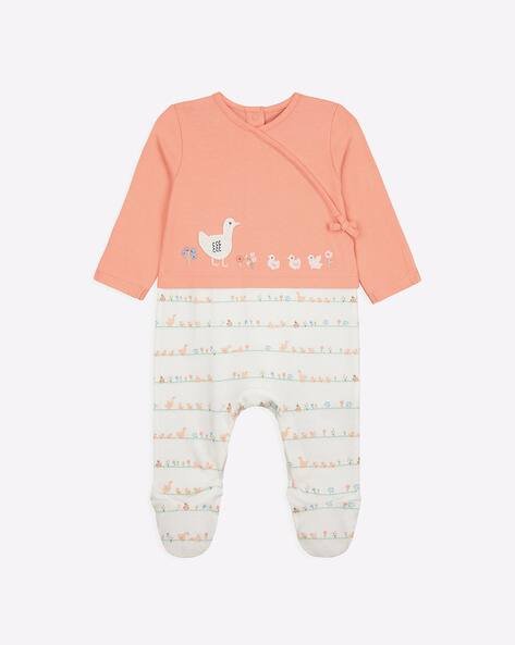 Mothercare Printed Rompers with Embroidery