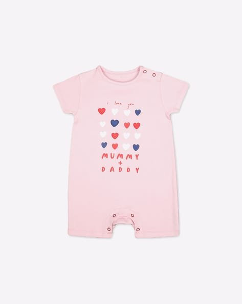 Mothercare Printed Rompers with Snap-Button Closures