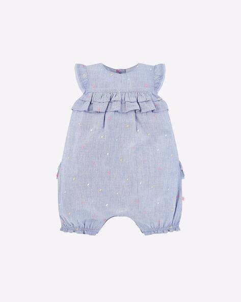 Mothercare Textured Rompers with Cap Sleeves