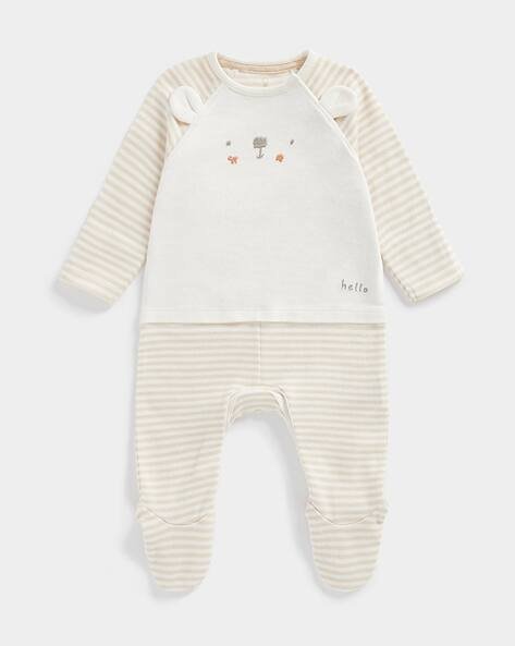 Mothercare Striped Sleepsuit with Applique