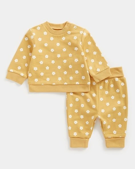 Mothercare Floral Print Sweatshirt & Joggers Set