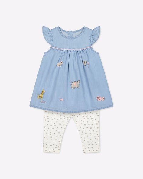 Mothercare Appliqued A-line Dress with Leggings