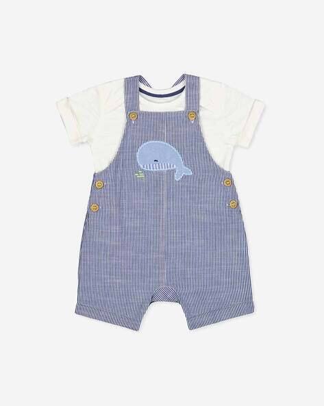 Mothercare Striped Dungarees with T-shirt