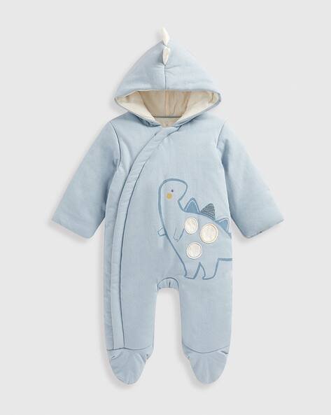 Mothercare Boys Dinosaur Print Hooded Sleepsuit