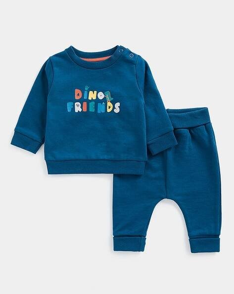 Mothercare Pack of 2 Dino History Full-Sleeve Jogger Set