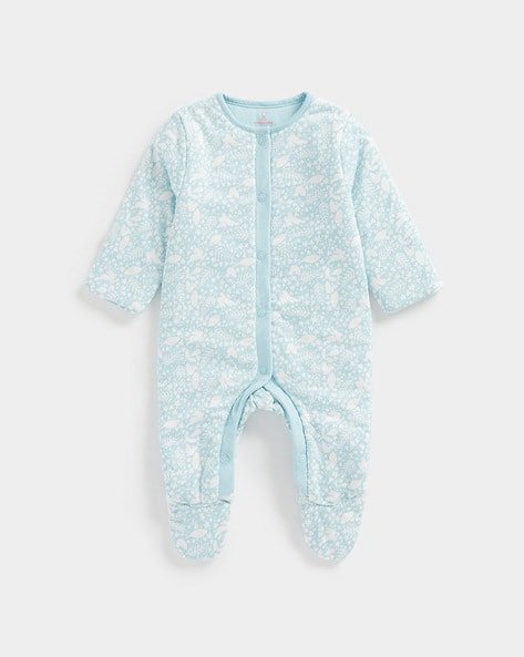 Mothercare Printed Sleepsuit with Button Closure