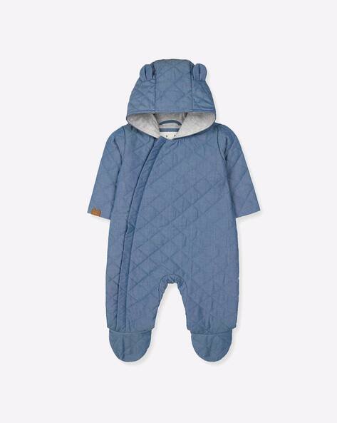 Mothercare Quilted Zip-Front Sleepsuit with Hood