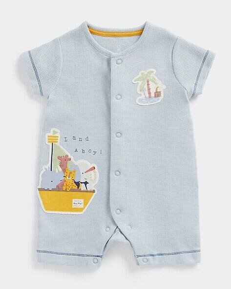 Mothercare Round-Neck Romper with Applique