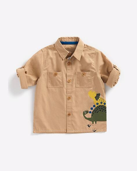 Mothercare Dino Print Shirt with Patch Pockets