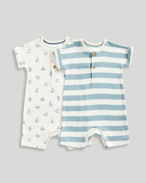 Mothercare Infants Pack of 2 Printed Cotton Rompers