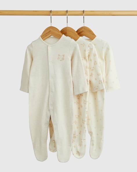 Mothercare Unisex Pack of 3 Printed Cotton Sleepsuits