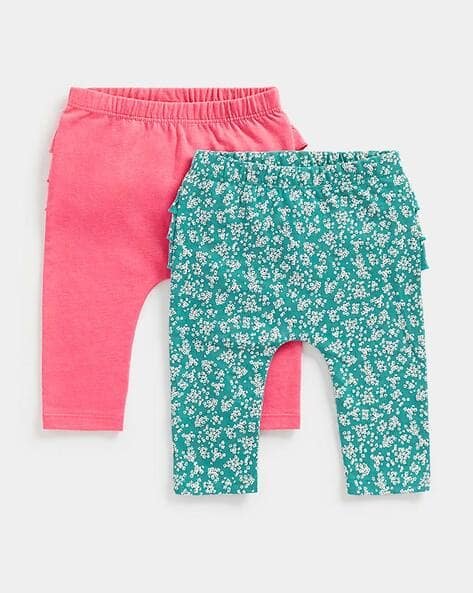 Mothercare Pack of 2 Printed Leggings with Ruffle Accent