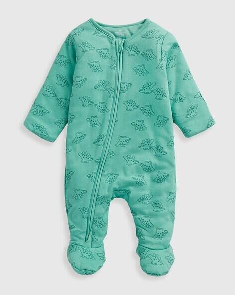 Mothercare Boys Dinosaur Print Walk-in-Sleeper Cotton Sleepsuit