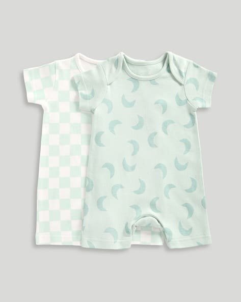 Mothercare Boys Pack of 2 Checked Cotton Rompers