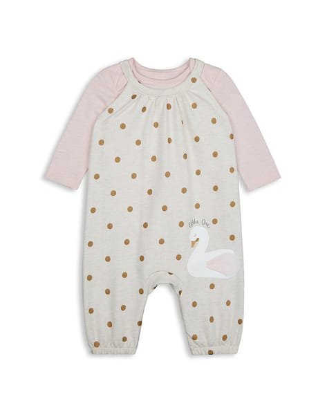 Mothercare Dungaree Set with Glitter Swan Print