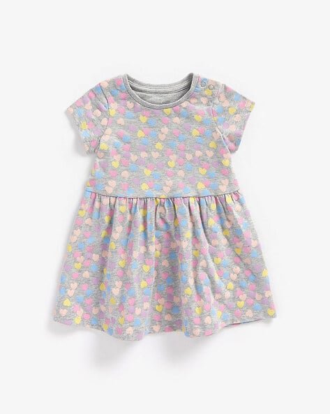 Mothercare Heart Print A-line Cotton Dress