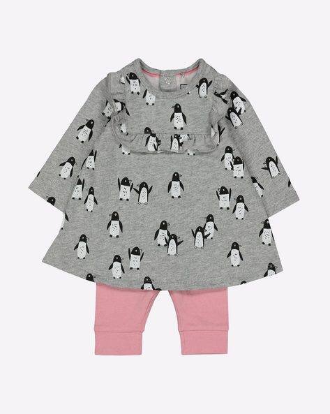 Mothercare Penguin Print A-line Dress with Leggings