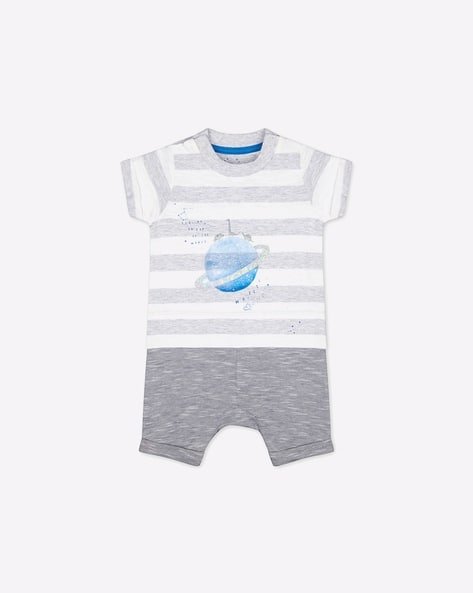 Mothercare Printed Striped Rompers