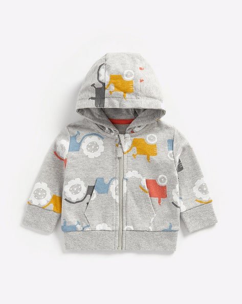 Mothercare Printed Zip-Front Hoodie