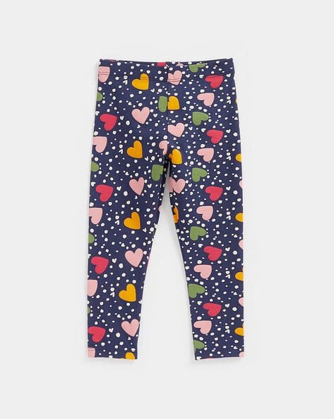 Mothercare Heart Print Leggings with Elasticated Waist