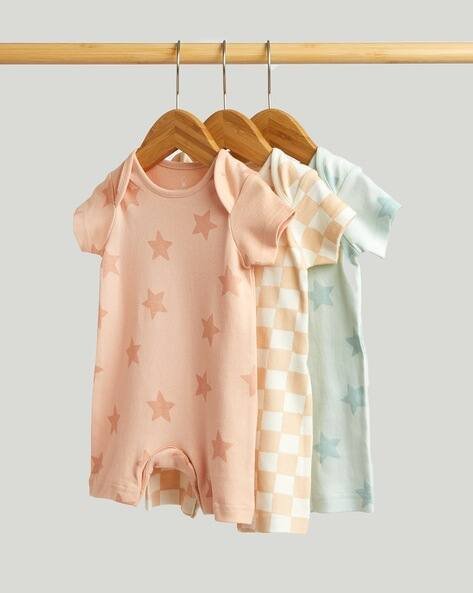 Mothercare Infants Pack of 3 Printed Cotton Rompers