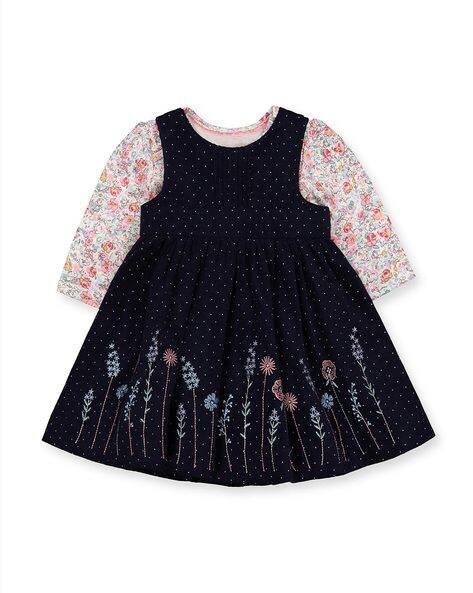 Mothercare Micro Print Flared Dress with Bodysuit