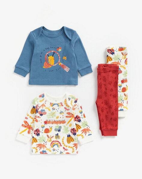 Mothercare Pack of 2 Conversational Print T-shirts with Joggers