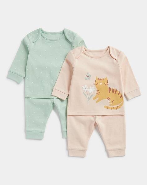 Mothercare Pack of 2 Full Sleeves T-Shirt & Pyjama Set