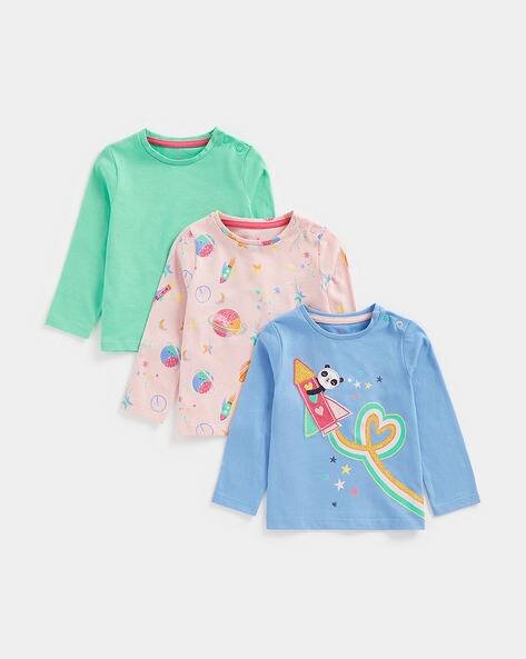 Mothercare Pack of 3 Crew-Neck T-shirts