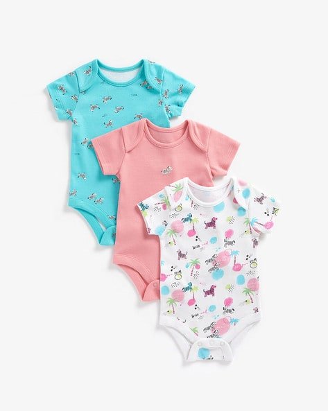 Mothercare Pack of 3 Printed Cotton Bodsuits