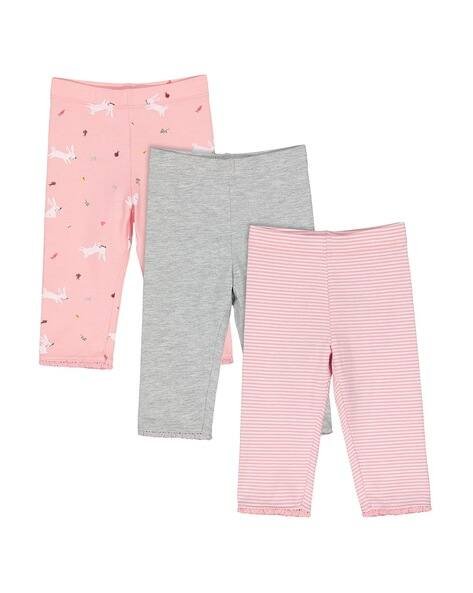 Mothercare Pack of 3 Printed Leggings with Elasticated Waist