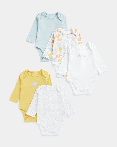 Mothercare Pack of 5 Printed Cotton Bodysuits
