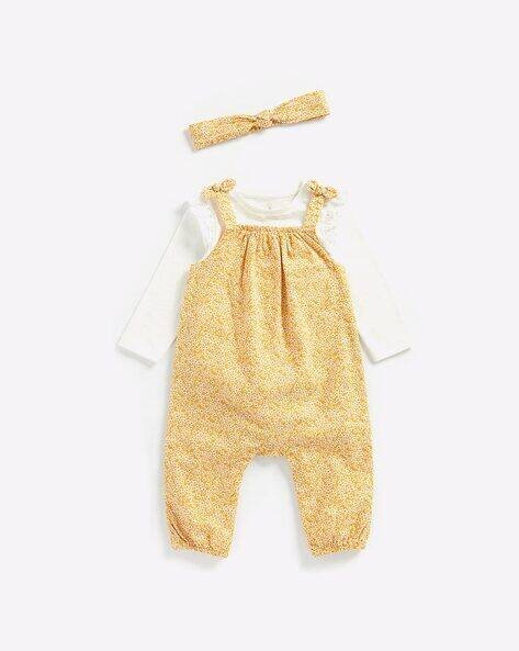Mothercare Printed Dungarees with Top & Headband