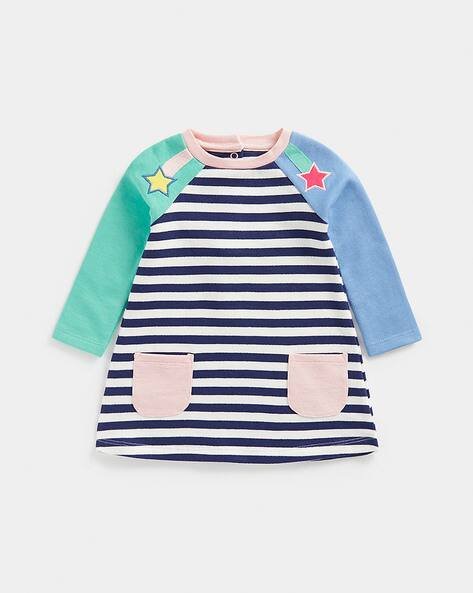 Mothercare Striped A-line Dress with Patch Pockets