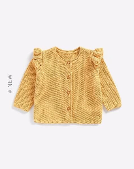 Mothercare Patterned-Knit Cardigan with Frills