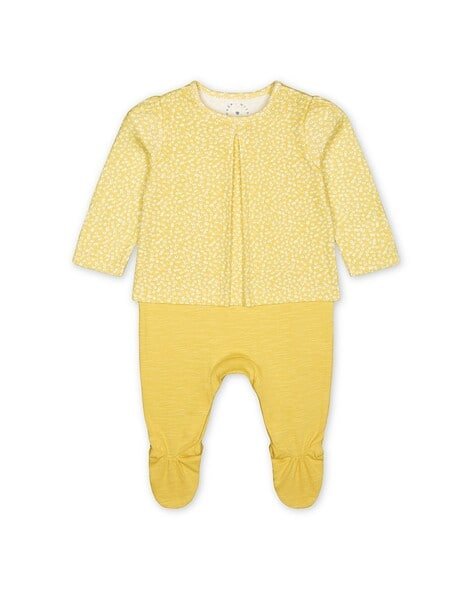 Mothercare Micro Floral Print Rompers with Footie
