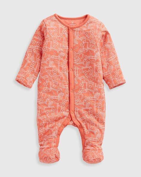 Mothercare Boys Vehicle Print Cotton Rompers