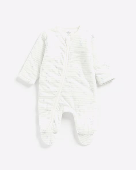 Mothercare Striped Sleepsuit with Zipper Closure
