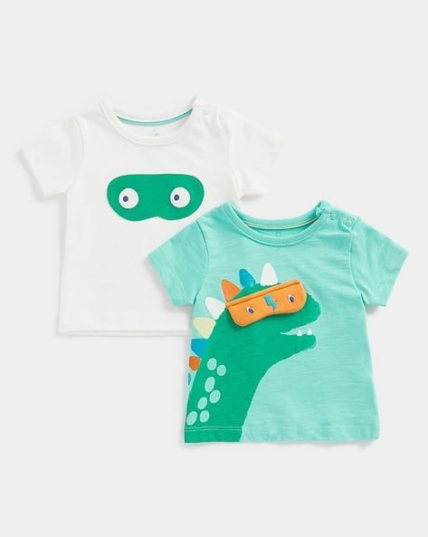 Mothercare Pack of 2 Printed Crew-Neck T-Shirts