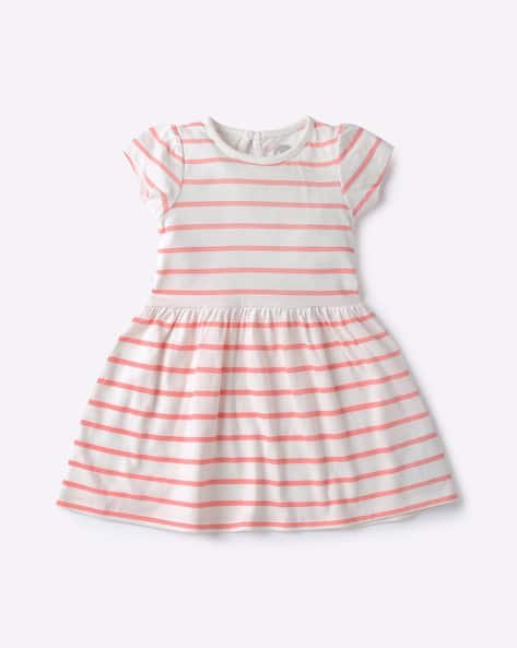 Mothercare Striped Crew-Neck Flared Dress