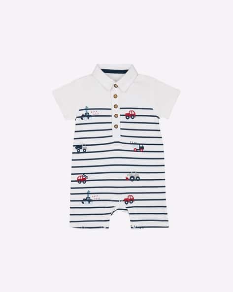 Mothercare Car Print Collared Rompers