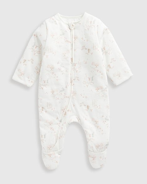 Mothercare Girls Floral Print Cotton Rompers