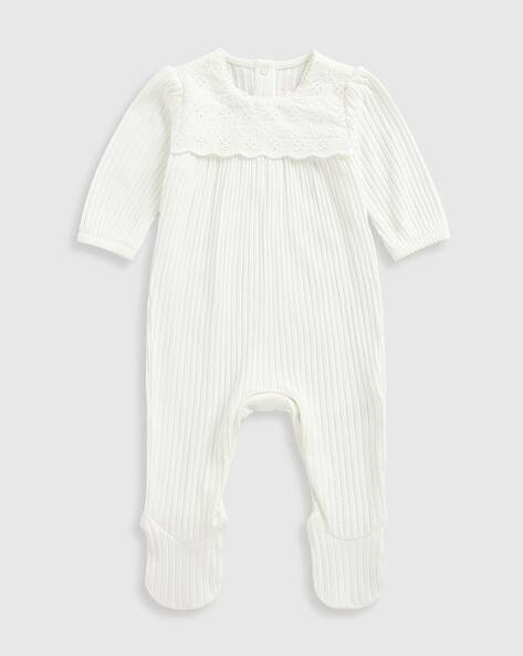 Mothercare Girls Ribbed Cotton Rompers