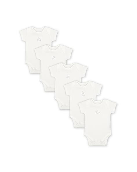 Mothercare Pack of 5 Bunny Print Bodysuits