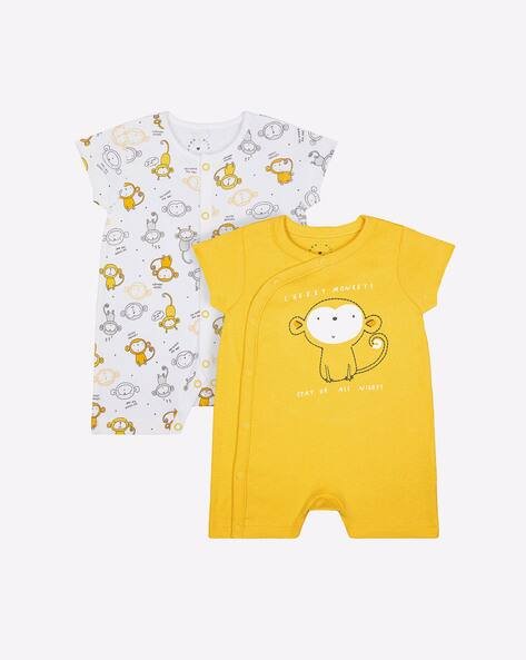 Mothercare Pack of 2 Monkey Print Rompers
